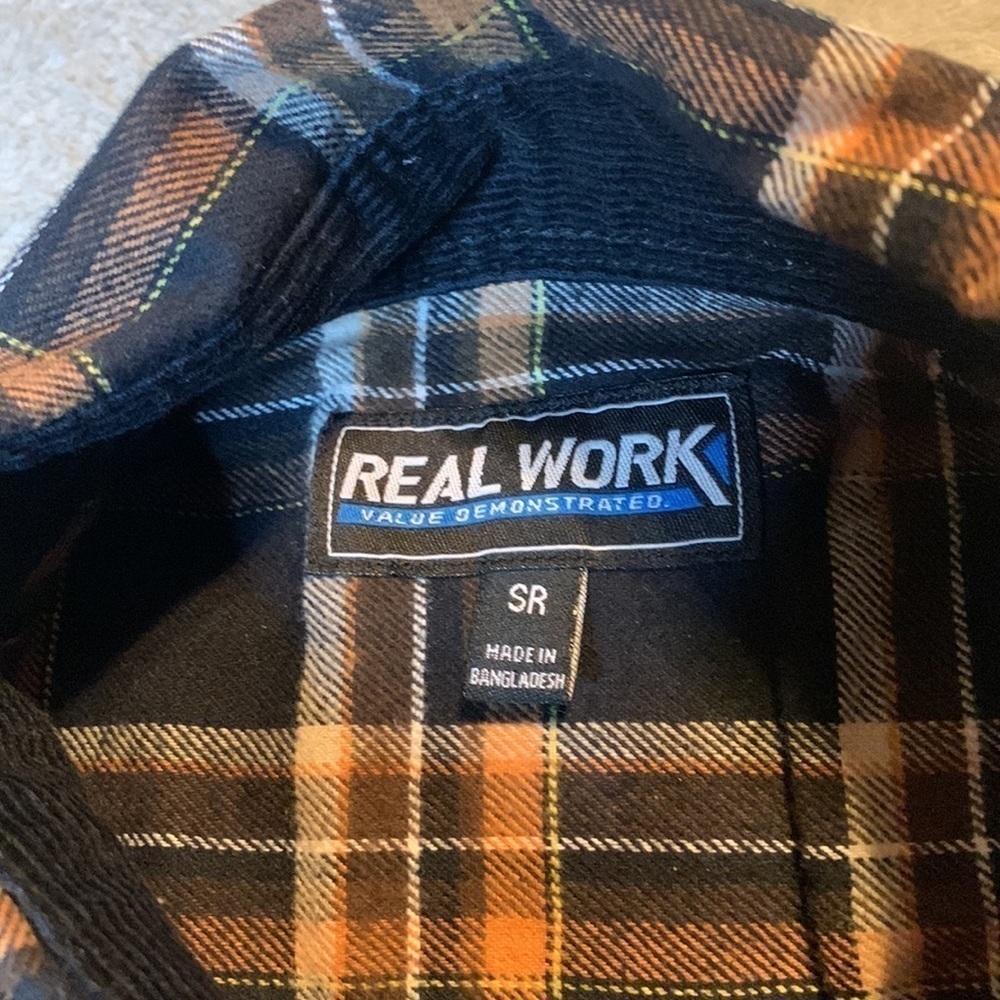 NWT Real Work Plaid Flannel Shirt - Picture 3 of 5